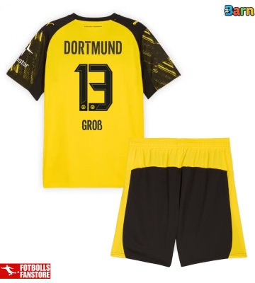 Borussia Dortmund Pascal Gross #13 Hemmatröja Barn 2025-26 Kortärmad (+ Korta byxor)
